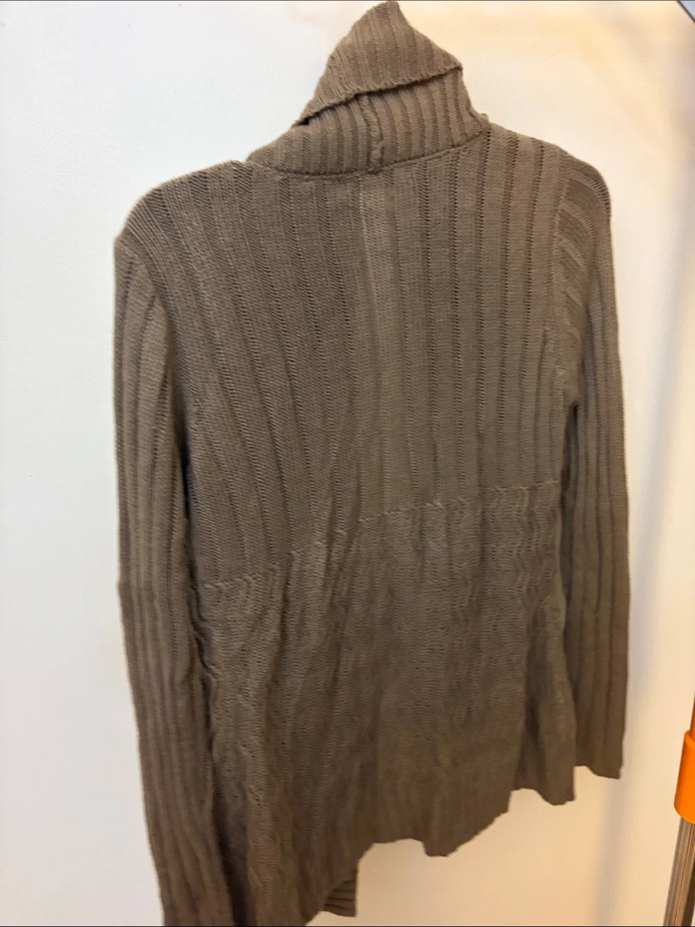 jason maxwell Taupe Open-Front Shawl Collar Cardigan